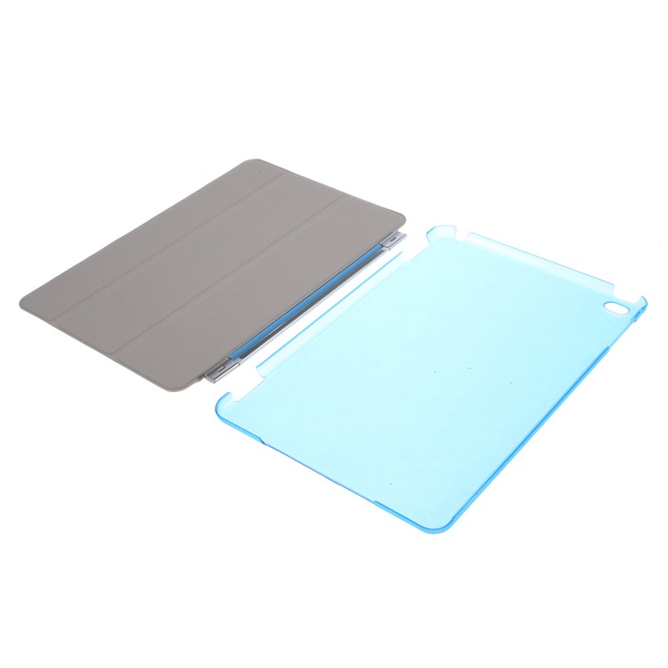 Tri-Fach PU-Leder Smart Cover und Companion PC zurück Fall für iPad mini 4 - Blau-10
