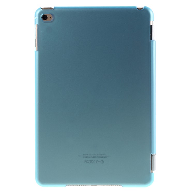 Tri-Fach PU-Leder Smart Cover und Companion PC zurück Fall für iPad mini 4 - Blau-3
