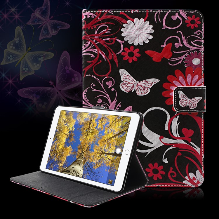 

Callfree Stand Wallet Leather Smart Case for iPad mini 4 - Flower and Butterfly
