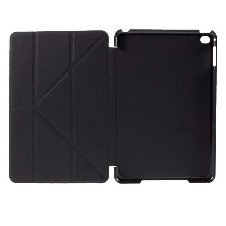 Origami Standplatz Leder Smart Case Cover für iPad mini 4 - Schwarz-12