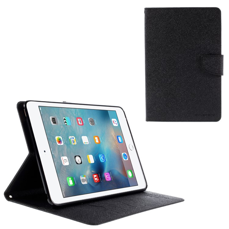 MERCURY GOOSPERY Leather Wallet Cover for iPad Mini 4 with Stand - Black