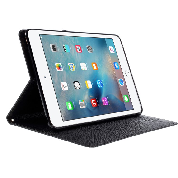 MERCURY GOOSPERY Leder Geldbörse für iPad Mini 4 mit Stand - Schwarz-4