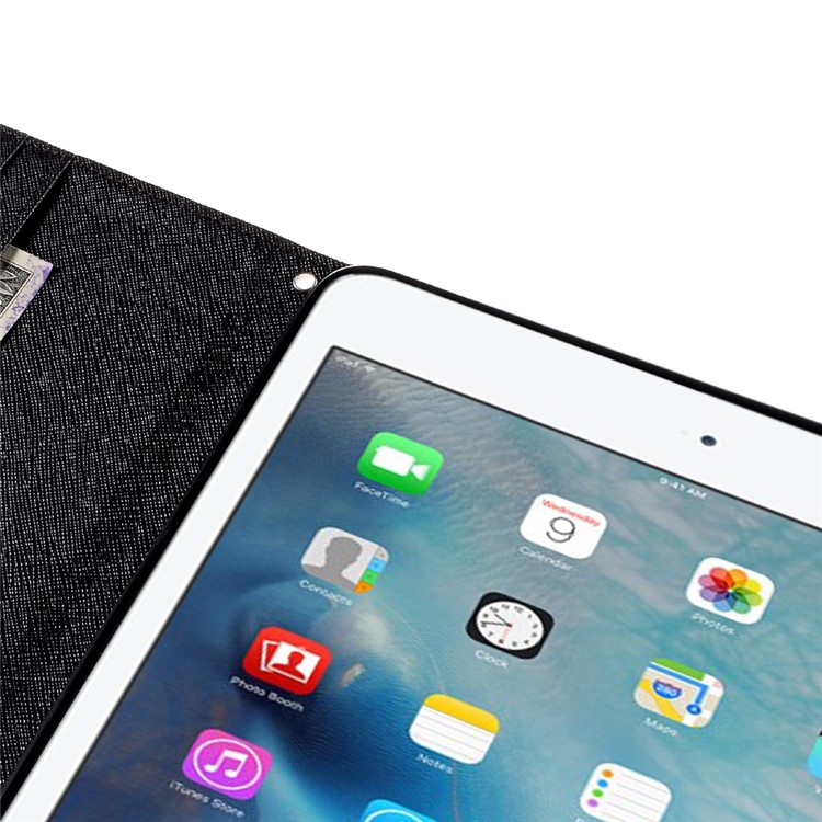 MERCURY GOOSPERY Leder Geldbörse für iPad Mini 4 mit Stand - Schwarz-9