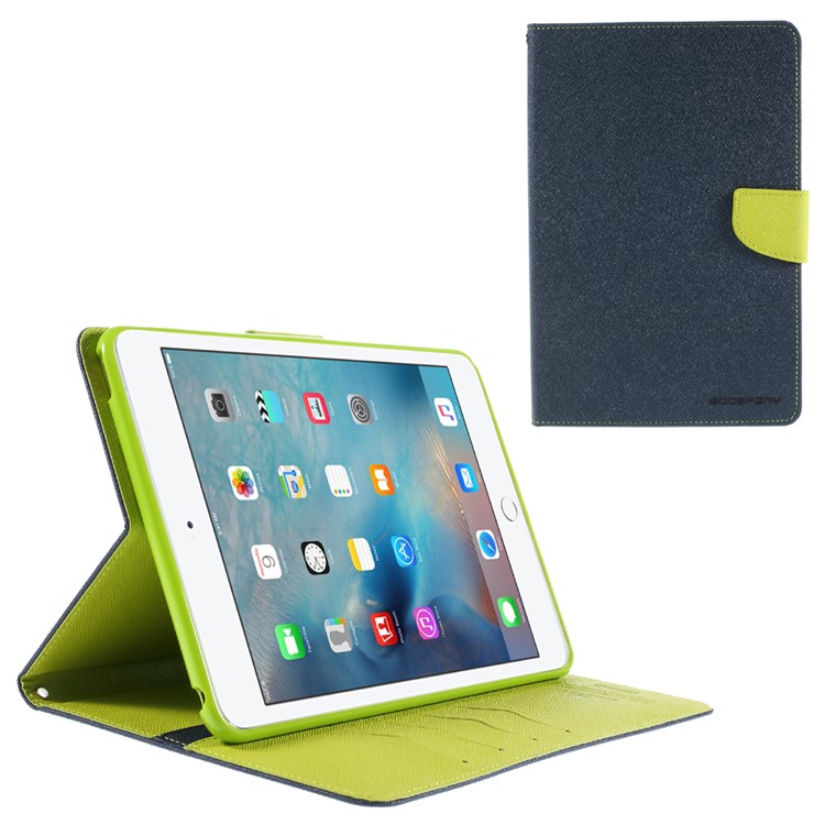 Корпус кожаного кошелька mercury goospery для ipad mini 4 с подставкой - синий