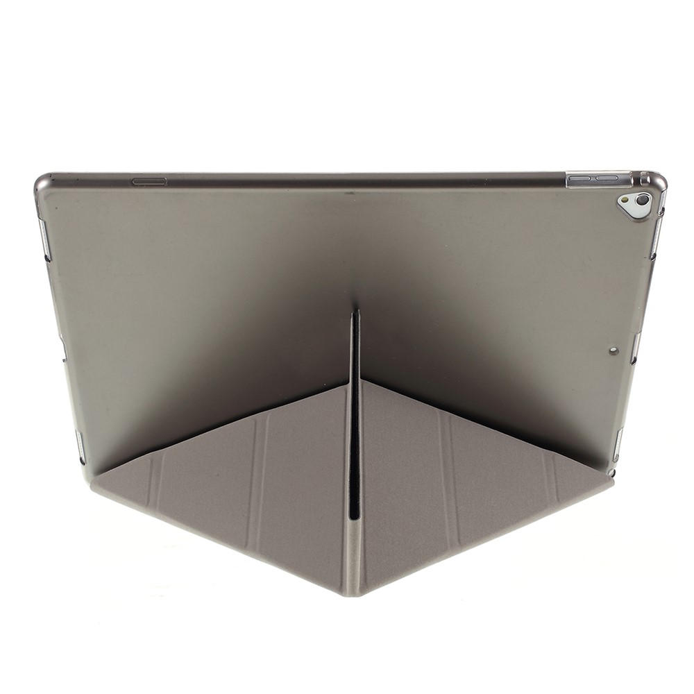 Étui en Cuir Intelligent Stand Origami Pour Ipad Pro 12,9 Pouces Texture de Soie Quatre Fois - le Noir