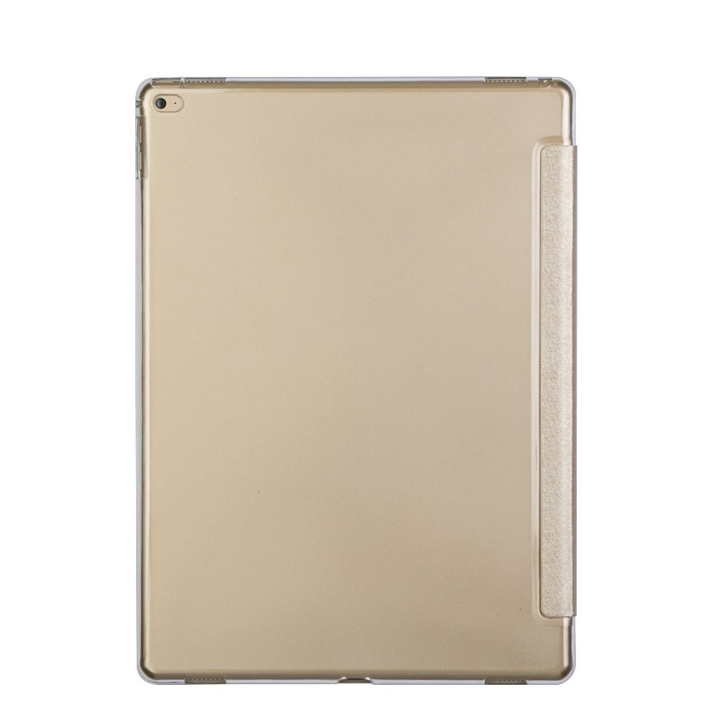 Per Ipad Pro 12,9 Pollici di Origami Smart Cuoio in Pelle Texture di Seta - Oro-2