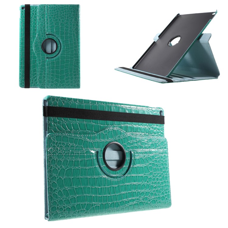 BLACK ALLIGATOR TEXTURED iPAD COVER 360° ROTATING ADJ STAND NEW IN BOX