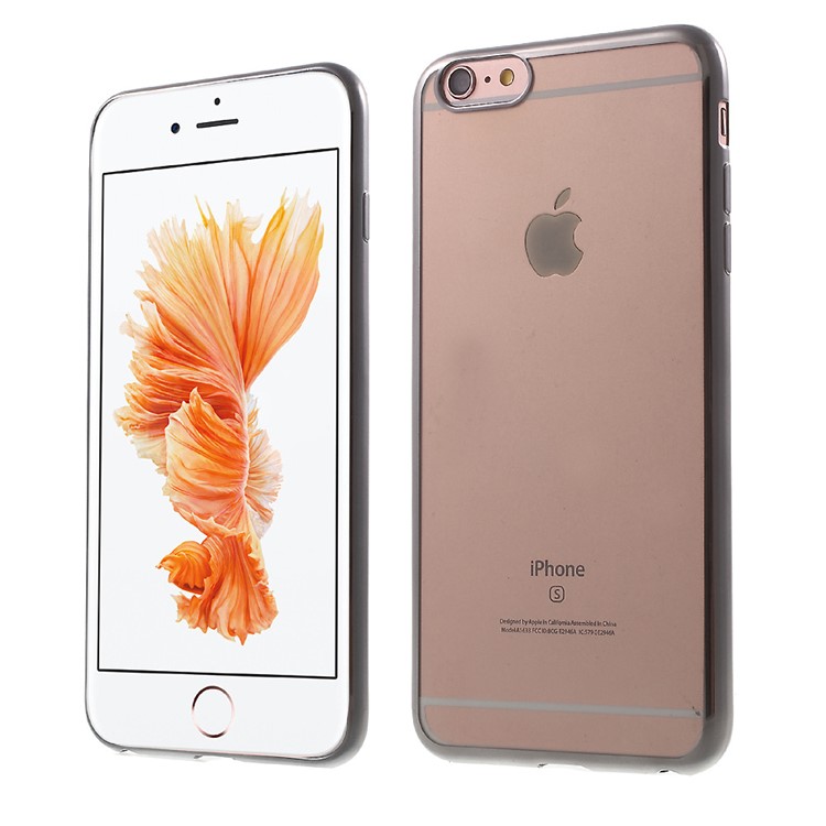 Magro Banhado Edges TPU Gel Cover para iPhone 6s / 6 - cinza-1