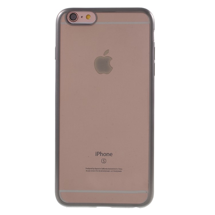 Magro Banhado Edges TPU Gel Cover para iPhone 6s / 6 - cinza-2