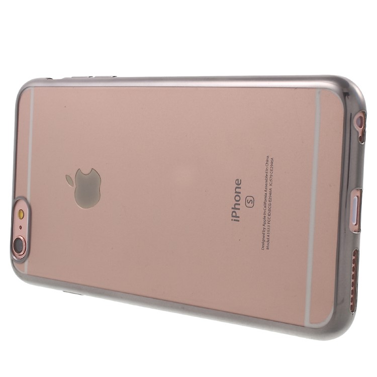 Magro Banhado Edges TPU Gel Cover para iPhone 6s / 6 - cinza-3