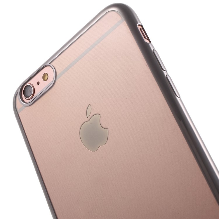 Magro Banhado Edges TPU Gel Cover para iPhone 6s / 6 - cinza-4