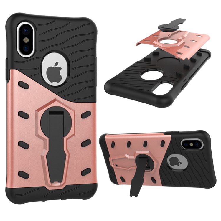 

Снайпер Гибридный PC TPU Брони Стойка Чехол Чехол Для Iphone X / 10 5.8 Inch - Розовое Золото, iPhone X