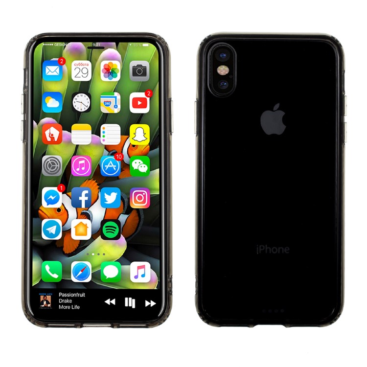 

Transparent Acrylic + TPU Hybrid Protection Cell Phone Case foriPhone X/XS 5.8 inch - Grey