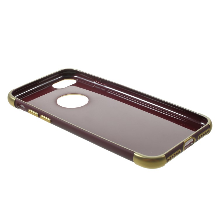Electroplated TPU Matte Phone Case for iPhone 7 4.7 inch - Wine Red-4