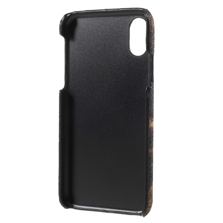 PU Leather Coated PC Mobile Phone Case for iPhone 8 - Leopard / Brown-3