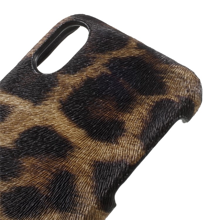 PU Leather Coated PC Mobile Phone Case for iPhone 8 - Leopard / Brown-4
