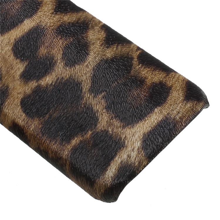 PU Leather Coated PC Mobile Phone Case for iPhone 8 - Leopard / Brown-5