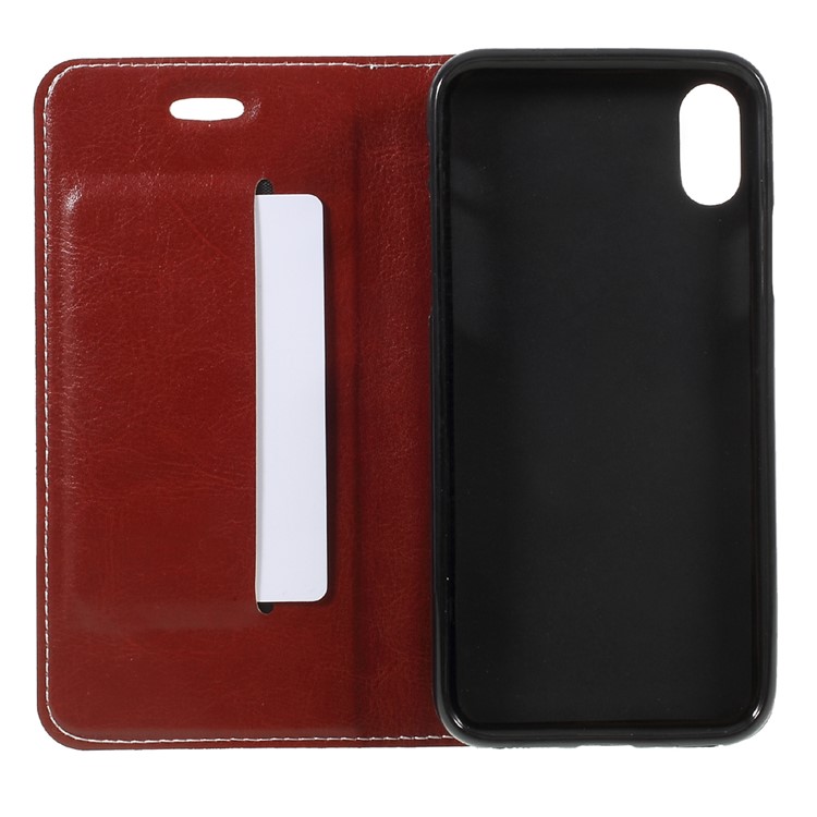 Two-tone Auto-absorbed Leather Card Holder Stand Case for iPhone 8 - Black-6