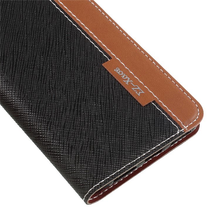 Two-tone Auto-absorbed Leather Card Holder Stand Case for iPhone 8 - Black-7