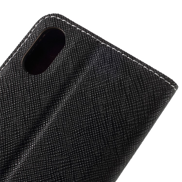 Two-tone Auto-absorbed Leather Card Holder Stand Case for iPhone 8 - Black-8