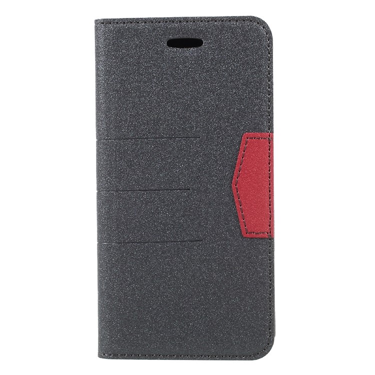 Auto-absorbed Leather Flip Stand Shell with Card Holder for iPhone 8 - Black-1
