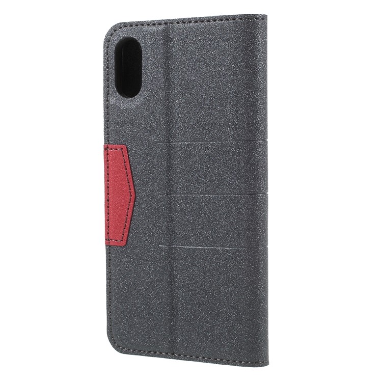 Auto-absorbed Leather Flip Stand Shell with Card Holder for iPhone 8 - Black-2