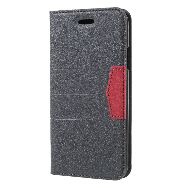 Auto-absorbed Leather Flip Stand Shell with Card Holder for iPhone 8 - Black-3