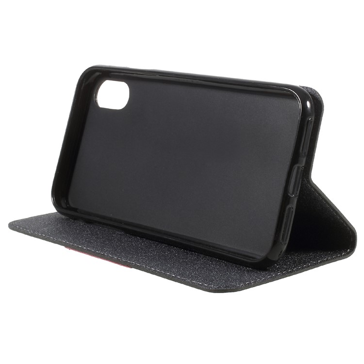 Auto-absorbed Leather Flip Stand Shell with Card Holder for iPhone 8 - Black-4