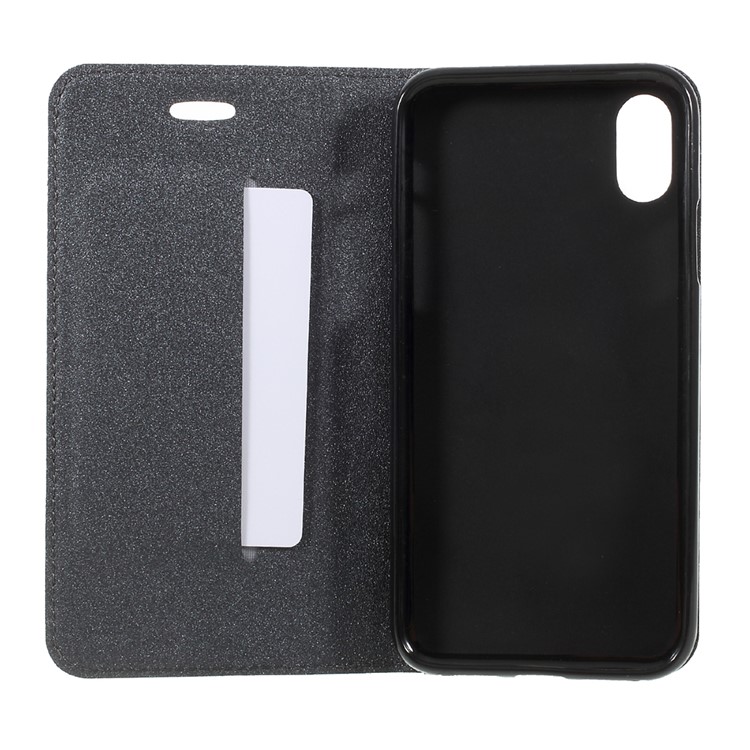 Auto-absorbed Leather Flip Stand Shell with Card Holder for iPhone 8 - Black-6