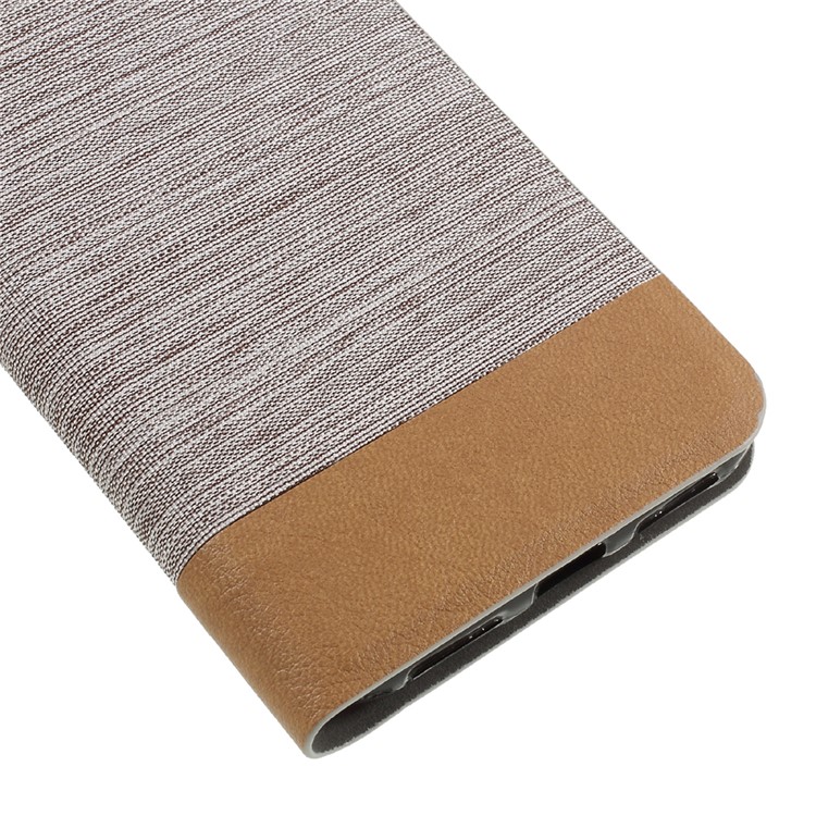 Cloth Texture Auto-absorbed Leather Folio Case with Card Slot for iPhone 8 - Grey-7