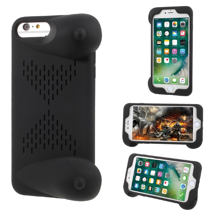 3D Whale Kickstand Soft Silicone Phone Case for iPhone 6s Plus / 6 Plus 4.7 inch - Black-1