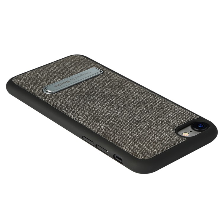 BENKS Cloth Coated PC Kickstand Hard Case for iPhone 7 4.7 inch Built-in Magnetic Holder Metal Sheet - Black-4