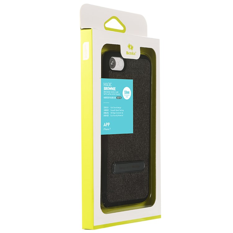 BENKS Cloth Coated PC Kickstand Hard Case for iPhone 7 4.7 inch Built-in Magnetic Holder Metal Sheet - Black-6