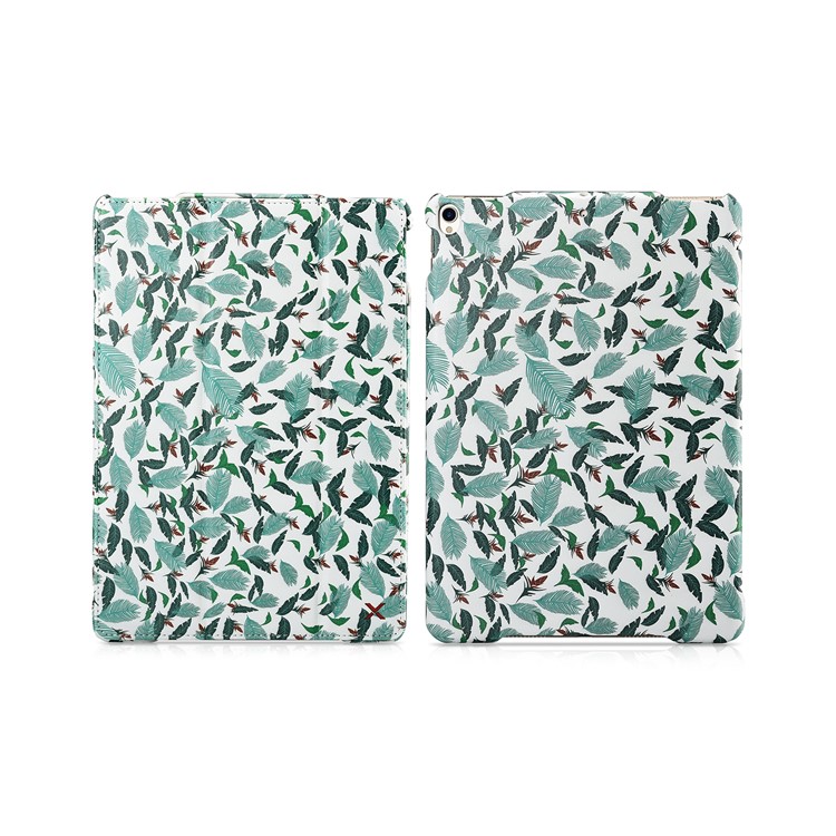 XOOMZ Pattern Printing Smart Leather Tri-fold Stand Case for iPad Pro 10.5 (2017) - Different Leaves-2