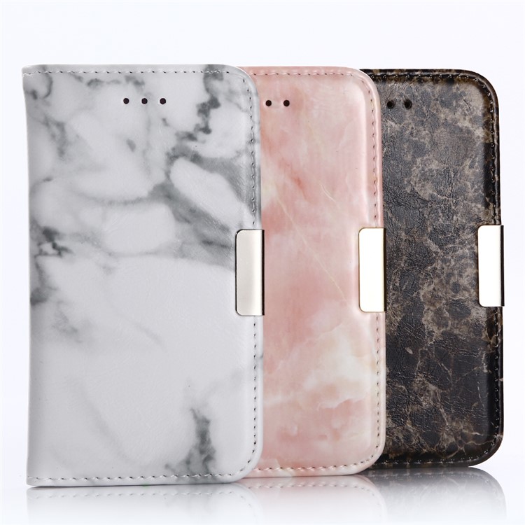 Étui portefeuille en cuir Marble Pattern Stand pour iPhone SE 5s 5 - Noir-5