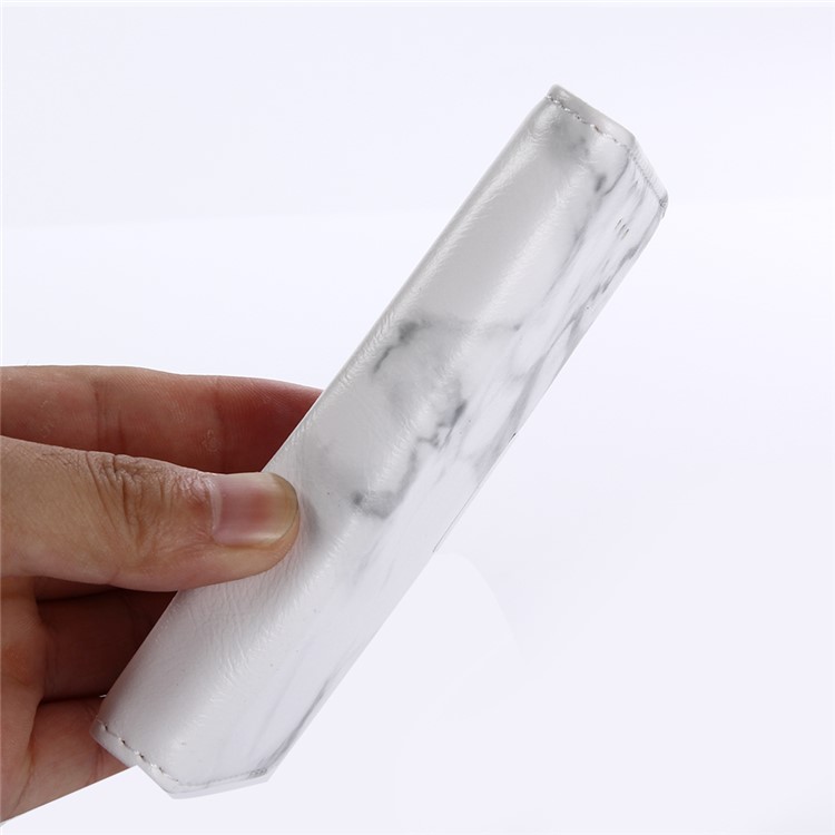 Marble Pattern Wallet Leather Case with Stand for iPhone SE 5s 5 - White-9