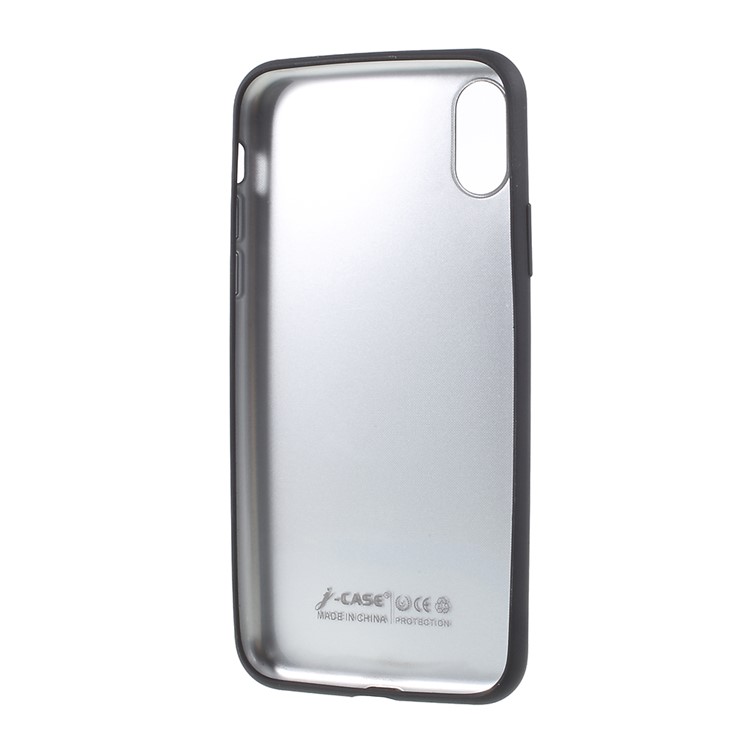 J-CASE Soft TPU Case Rubberized Outer Plating Inner for iPhone 8 - Black-2