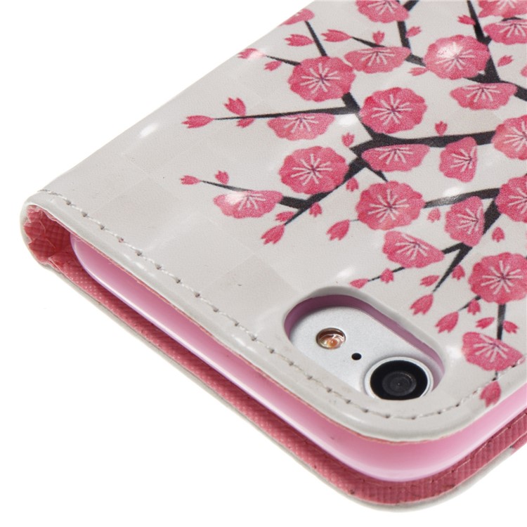 Patterned 3D Effect Wallet Leather Stand Case for iPhone 7 4.7 inch - Girl Reading Book-7