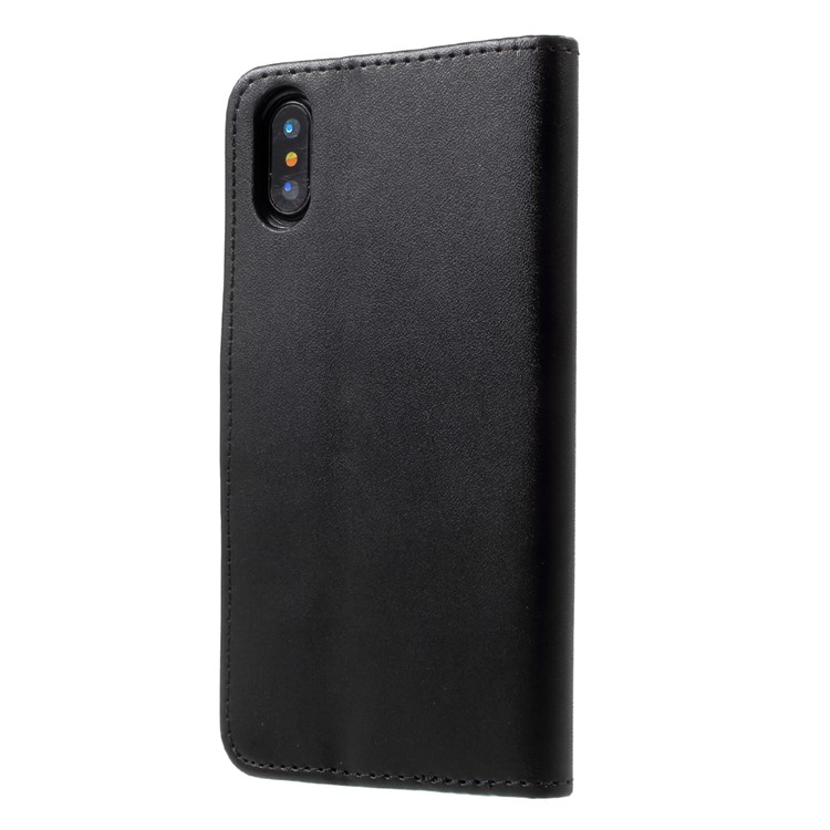 PU Leather Wallet Stand Flip Phone Case for iPhone 8 - Black-2