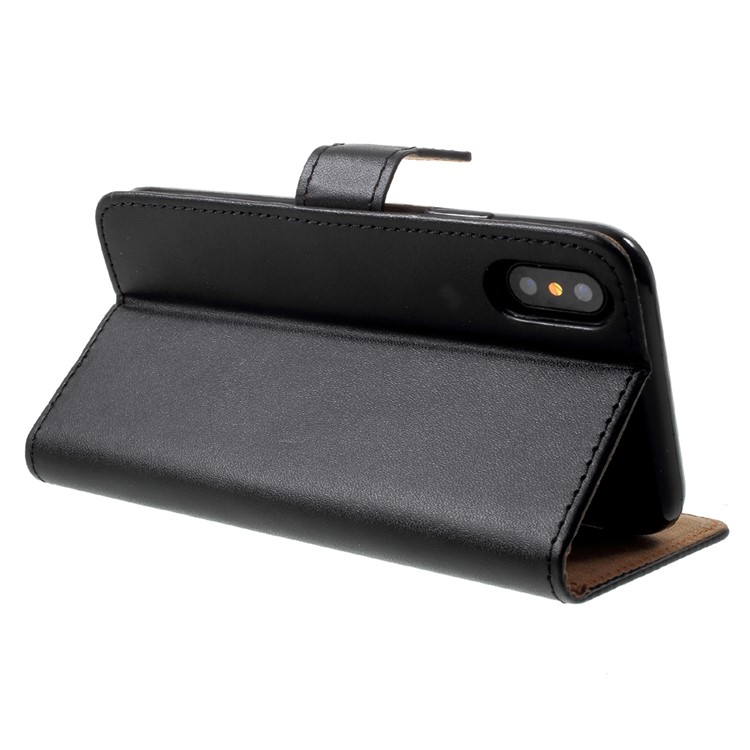 PU Leather Wallet Stand Flip Phone Case for iPhone 8 - Black-5