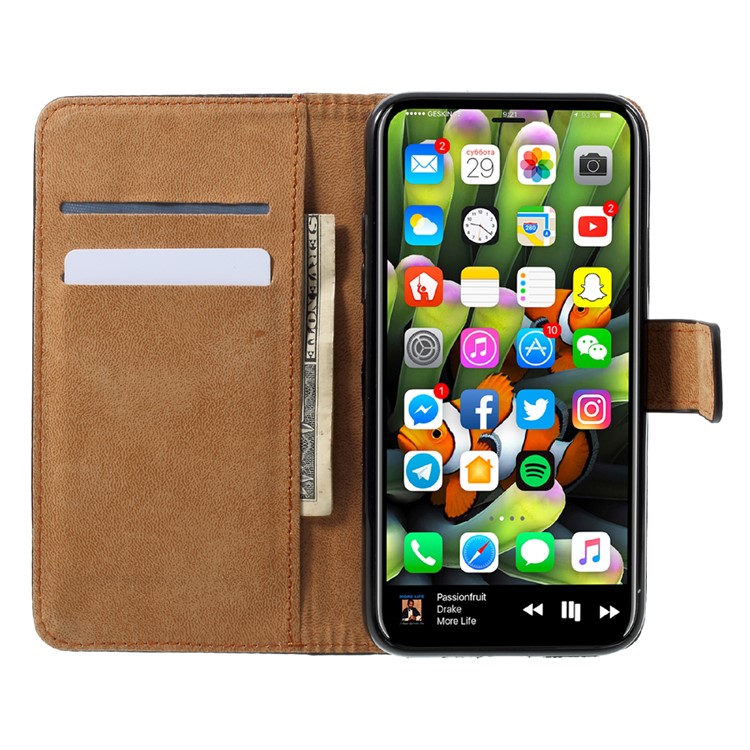 PU Leather Wallet Stand Flip Phone Case for iPhone 8 - Black-6