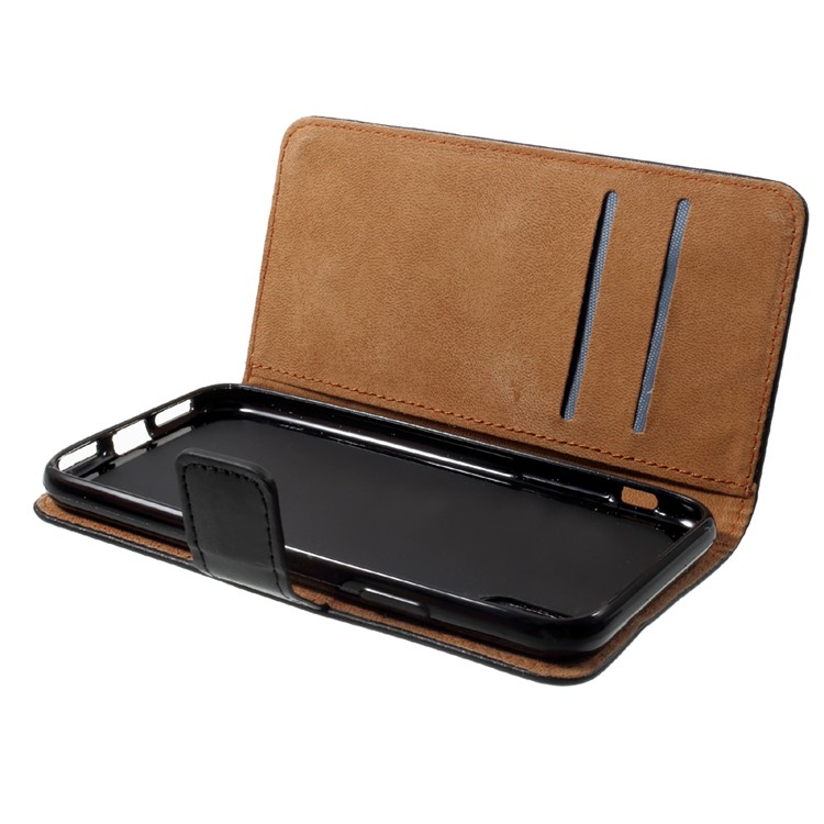 PU Leather Wallet Stand Flip Phone Case for iPhone 8 - Black-7