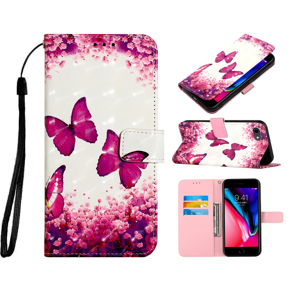 3d яркая модель кошелек кожаный чехол для iphone