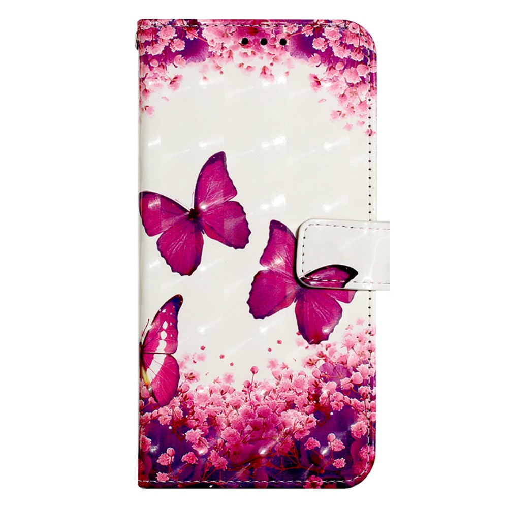 3D Vivid Pattern Wallet Leather Case Stand for iPhone 6s 6 4.7 inch - Red Butterflies and Flower-6