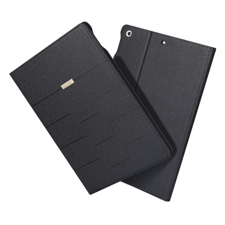 GEBEI Sand-like Texture Leather Stand Smart Case for iPad 9.7-inch (2017) - Black-1