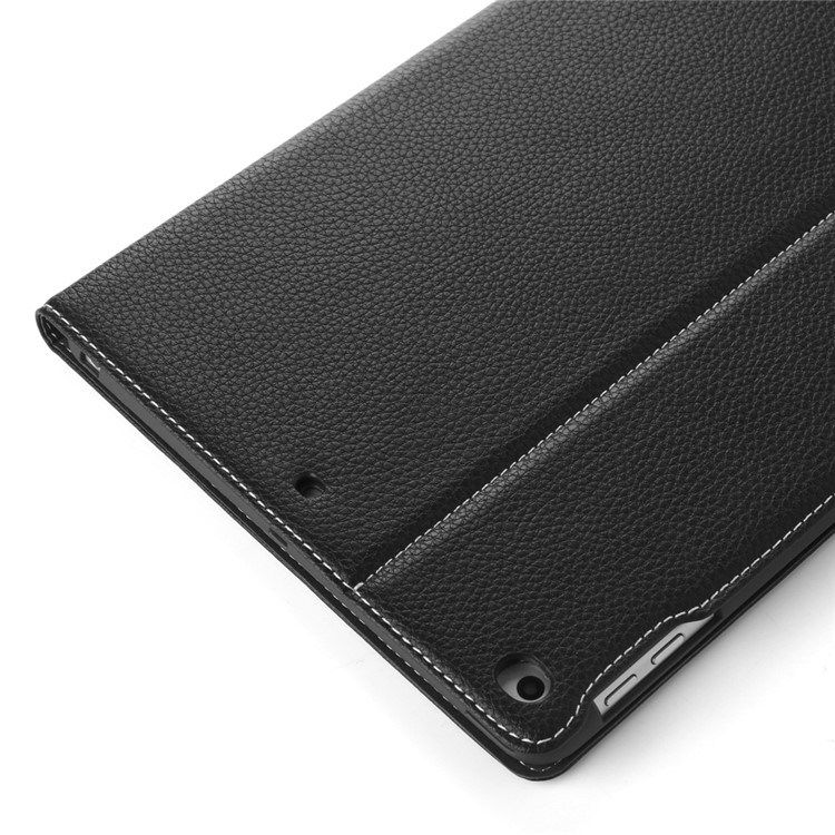 GEBEI Litchi Texture PU Leather Smart Card Holder Stand Case for iPad 9.7 inch (2017) - Black-3