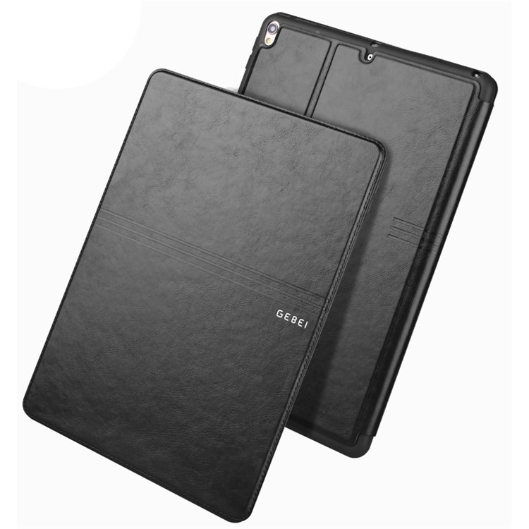 GEBEI Crazy Horse Leather Smart Stand Case with Card Slots for iPad Pro 10.5 inch (2017) - Black-1