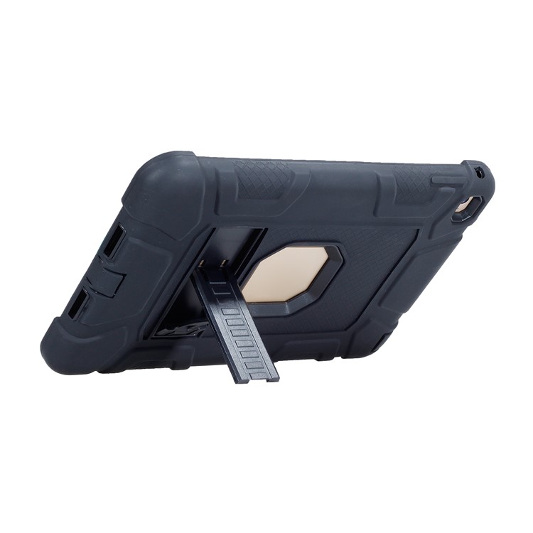 For iPad mini 4 Detachable 2-in-1 Shock Proof Anti-dust Protective TPU + PC Kickstand Shell - Black-6
