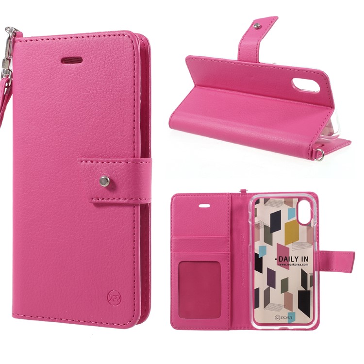ROAR KOREA Daily In Wallet Stand Leather Phone Case for iPhone 8 - Rose-1