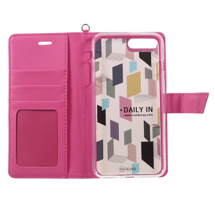 ROAR KOREA Daily In Wallet Stand Leather Phone Case for iPhone 7 Plus 5.5 inch - Rose-7